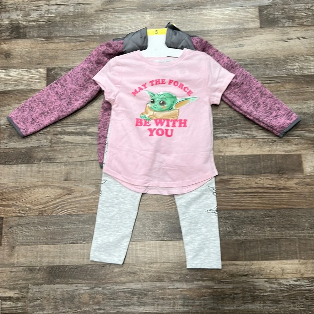 NWT • Star Wars • pink grogu 3 piece set